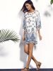 Casual Scoop Neck Floral Print Hollow Out Mini Dress