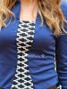 OL Style Women's Round Collar Argyle Long Sleeve Faux Twinset Dress