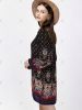 Ethnic Style Bell Sleeve Ornate Print Dress