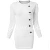 Solid Color Bodycon Casual Style Round Collar Long Sleeve