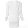 Solid Color Bodycon Casual Style Round Collar Long Sleeve