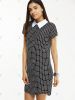 OL Short Sleeve Checkered Pattern Dress