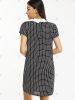 OL Short Sleeve Checkered Pattern Dress