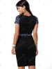 Stylish Polka Dot V-Neck Bodycon Dress