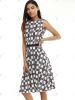 Elegant Geometric Pattern Women's Fit and Flare Dress