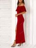 Off The Shoulder High Slit Maxi Dress