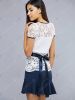 Stylish Round Neck Lace Splicing Fishtail Dress