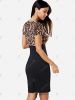 Stylish Leopard Print V-Neck Bodycon Dress