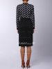 Formal Women's V-Neck Polka Dot Splicing High-Waisted Long Sleeve Dress