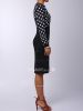 Formal Women's V-Neck Polka Dot Splicing High-Waisted Long Sleeve Dress