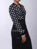 Formal Women's V-Neck Polka Dot Splicing High-Waisted Long Sleeve Dress