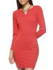 Solid Color Long Sleeve V-Neck OL Dress