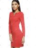 Solid Color Long Sleeve V-Neck OL Dress