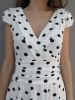 Stylish Women's V-Neck Polka Dot Short Sleeve Dress