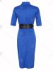 Brief Pure Color Ruched Slimming Dress
