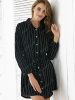 OL Style Shirt Collar Striped Button Design Dress