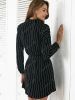 OL Style Shirt Collar Striped Button Design Dress