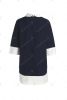 Sweet Flat Collar Half Sleeve Color Block Plus Size Dress